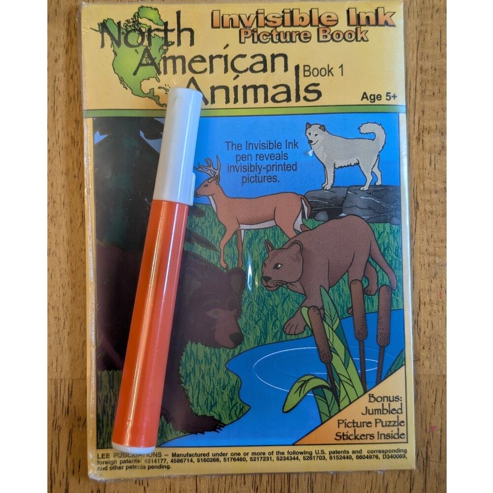 Invisible Ink Notepad with Marker Sealed North American Animals